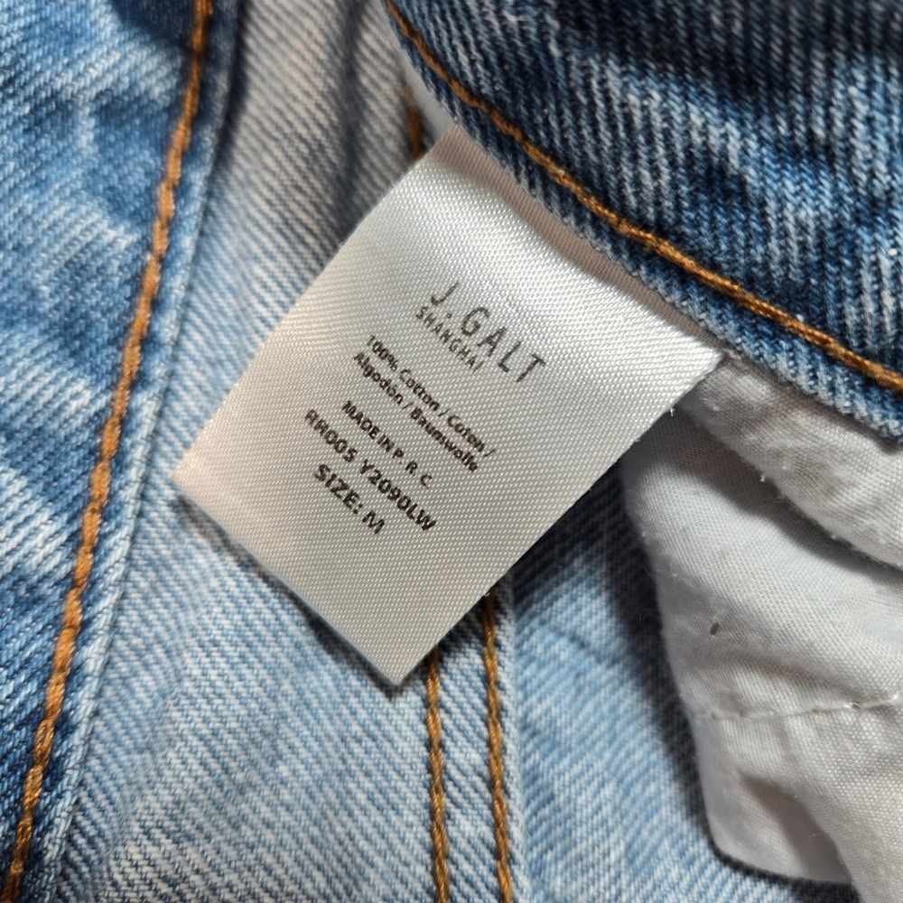 J. Galt Jeans Womens M Blue High Rise Straight Leg Raw Hem Button Fly Denim - Picture 3 of 8